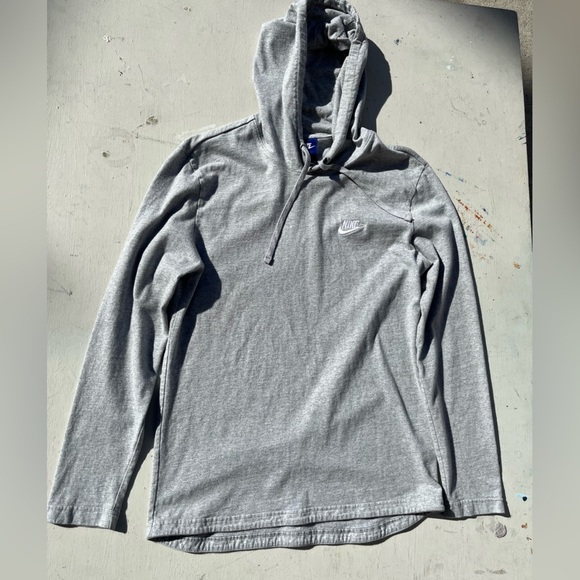 Men's Nike Hoodie Gray Check M Cotton Streetwear Classic Gym Casual Collegiate - Picture 4 of 12